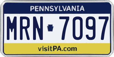 PA license plate MRN7097