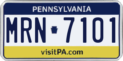 PA license plate MRN7101