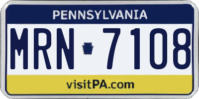 PA license plate MRN7108