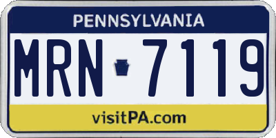 PA license plate MRN7119