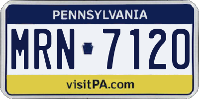 PA license plate MRN7120