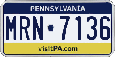 PA license plate MRN7136