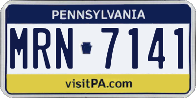 PA license plate MRN7141