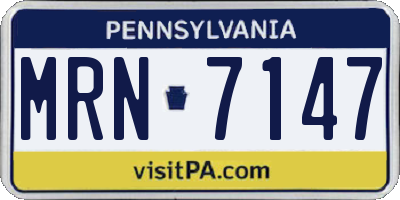 PA license plate MRN7147