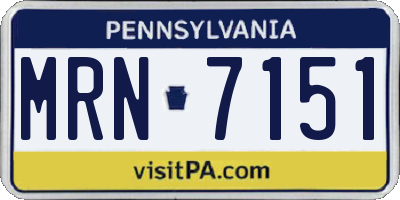 PA license plate MRN7151