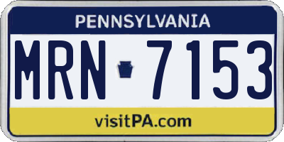 PA license plate MRN7153