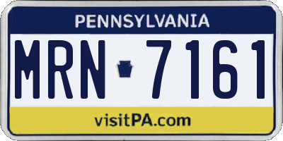PA license plate MRN7161