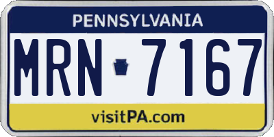 PA license plate MRN7167