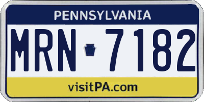 PA license plate MRN7182
