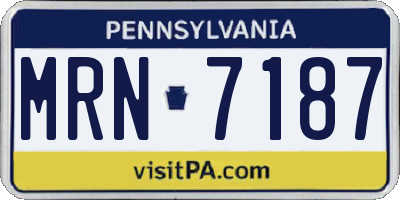PA license plate MRN7187