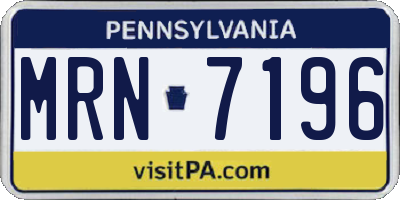 PA license plate MRN7196