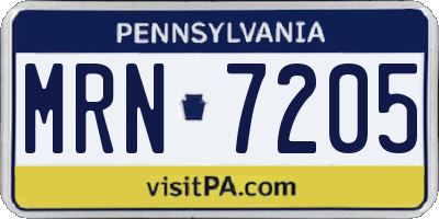 PA license plate MRN7205