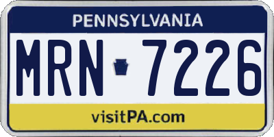 PA license plate MRN7226