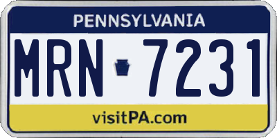 PA license plate MRN7231