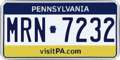 PA license plate MRN7232