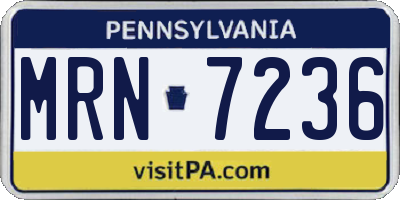 PA license plate MRN7236