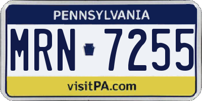 PA license plate MRN7255
