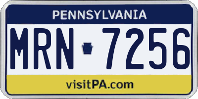 PA license plate MRN7256