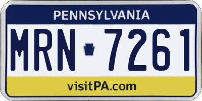 PA license plate MRN7261
