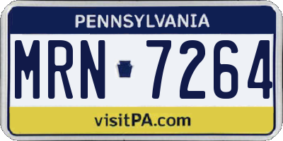 PA license plate MRN7264