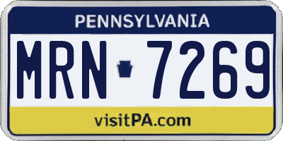 PA license plate MRN7269