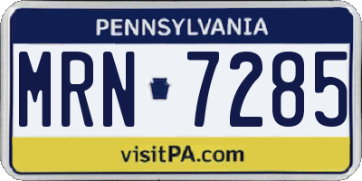 PA license plate MRN7285