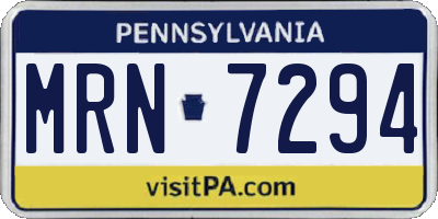 PA license plate MRN7294
