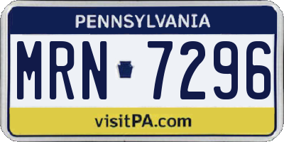 PA license plate MRN7296