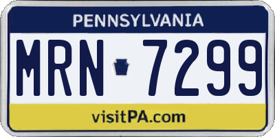 PA license plate MRN7299