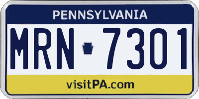 PA license plate MRN7301