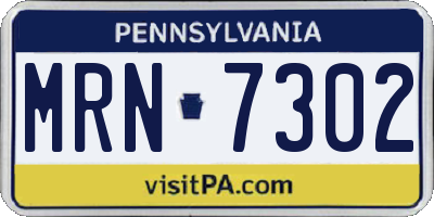 PA license plate MRN7302