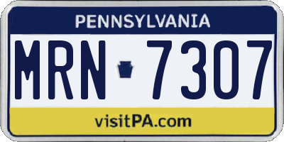 PA license plate MRN7307