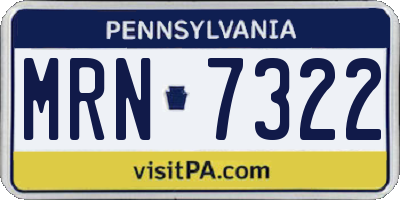 PA license plate MRN7322