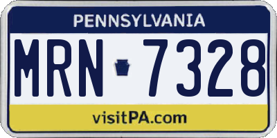 PA license plate MRN7328