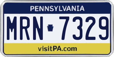 PA license plate MRN7329