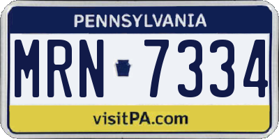 PA license plate MRN7334
