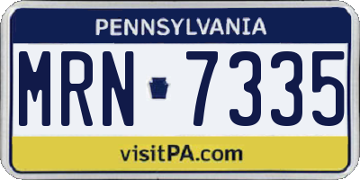 PA license plate MRN7335