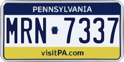 PA license plate MRN7337