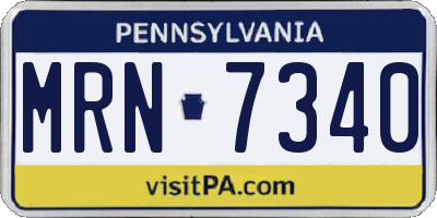 PA license plate MRN7340