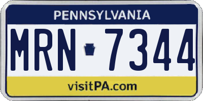 PA license plate MRN7344