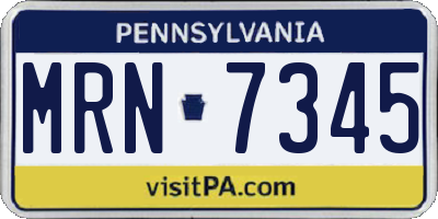 PA license plate MRN7345