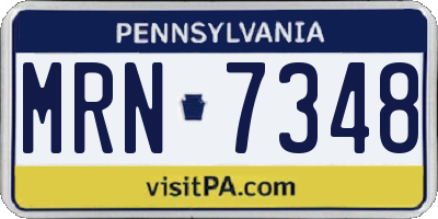 PA license plate MRN7348