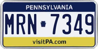 PA license plate MRN7349