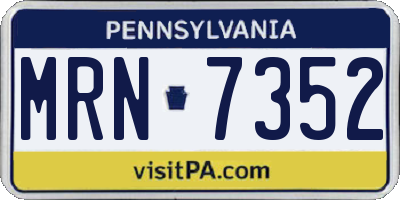 PA license plate MRN7352