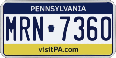 PA license plate MRN7360