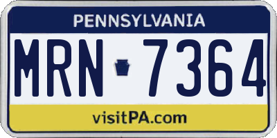 PA license plate MRN7364