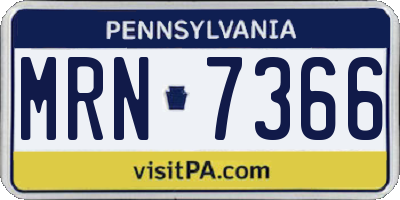 PA license plate MRN7366