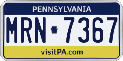 PA license plate MRN7367