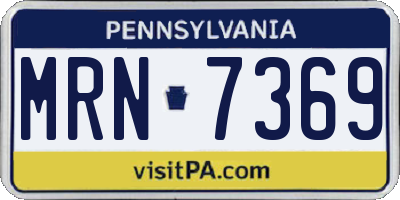 PA license plate MRN7369