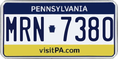PA license plate MRN7380